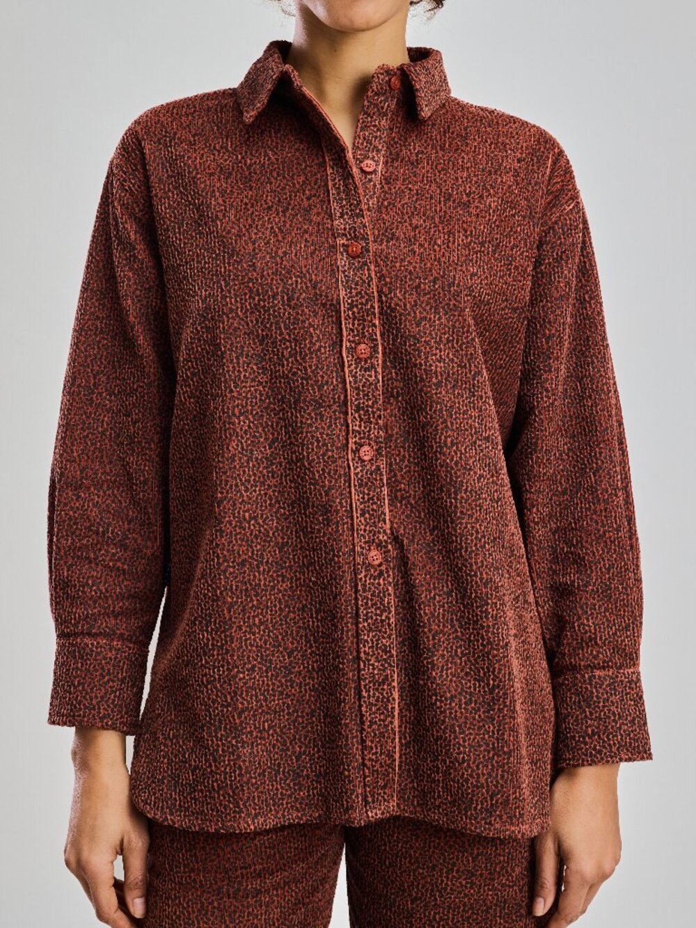 Leopard Cotton Corduroy Shacket